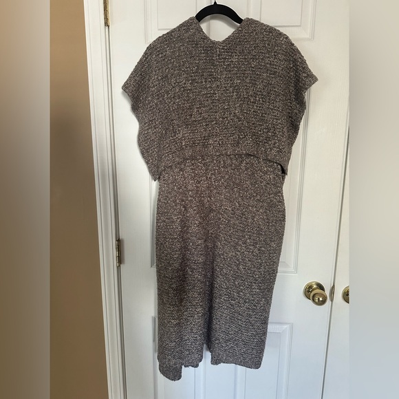 Women's Chunky Gray/Tan Sweater Vest Duster Sleeveless Cardigan- One Size- READ - Picture 3 of 7